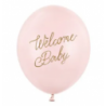 Balony nadruk 30 cm, Welcome Baby, mix różowy - 6 sztuk