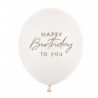 Balony nadruk 30 cm, Happy Birthday, mix różowy - 6 sztuk
