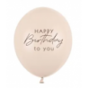 Balony nadruk 30 cm, Happy Birthday, mix różowy - 6 sztuk