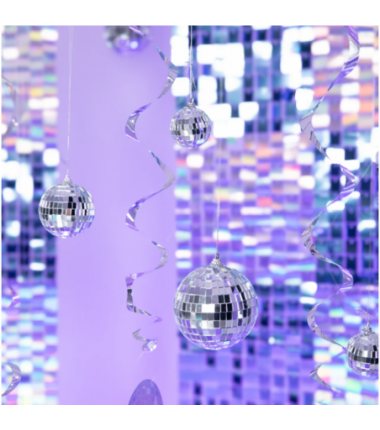 Kula Disco lustrzana srebrna 7 cm - 1 sztuka