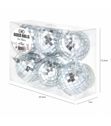Kula Disco lustrzana srebrna 7 cm - 1 sztuka