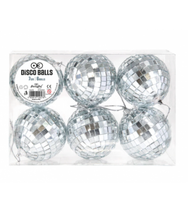 Kula Disco lustrzana srebrna 7 cm - 1 sztuka