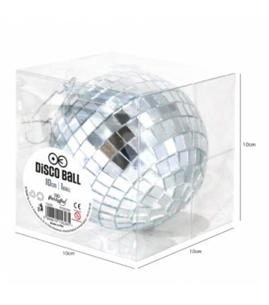 Kula Disco lustrzana srebrna 10 cm - 1 sztuka