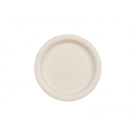 Talerzyki papierowe Party Deco beżowe 18 cm - 6 sztuk