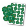 Naklejki WESOŁYCH ŚWIĄT - 4cm - zielone - 24 szt