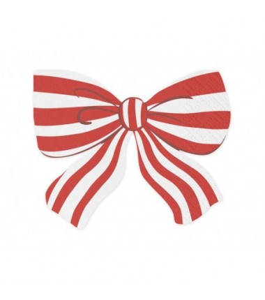 Serwetki Kokardka w paski, 16x13 cm - 12 sztuk