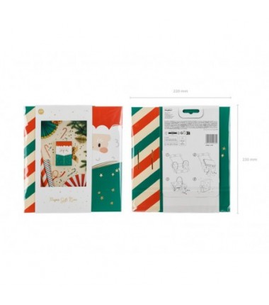 Pudełko na prezenty Mikołaj, 6x22.5x15 cm - 1 sztuka