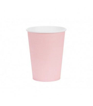 Kubeczki papierowe Party Deco jasny różowy 250ml - 6 sztuk