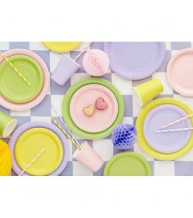 Kubeczki papierowe Party Deco jasny różowy 250ml - 6 sztuk