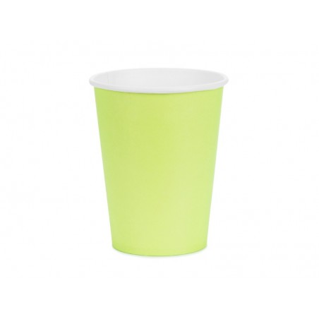 Kubeczki papierowe Party Deco jasny zielony 250ml - 6 sztuk