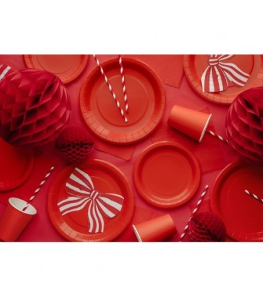 Kubeczki papierowe Party Deco czerwone 250ml - 6 sztuk