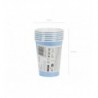 Kubeczki papierowe Party Deco jasny niebieski 250ml - 6 sztuk
