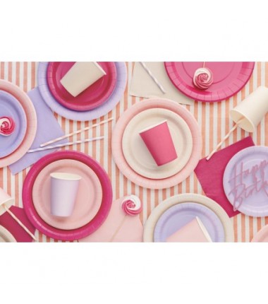 Kubeczki papierowe Party Deco lawendowe 250ml - 6 sztuk