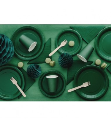 Kubeczki papierowe Party Deco ciemny zielony 250ml - 6 sztuk