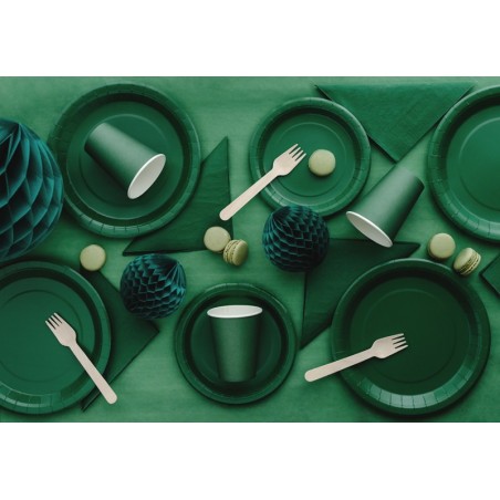 Kubeczki papierowe Party Deco ciemny zielony 250ml - 6 sztuk