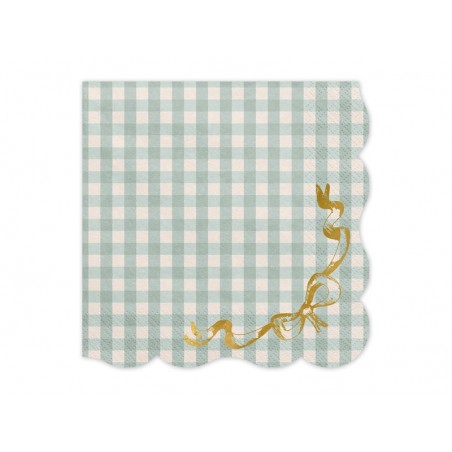 Serwetki Kratka z kokardką, 33x33cm - 12 sztuk
