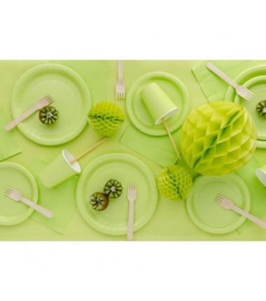 Talerzyki papierowe Party Deco jasny zielony 18 cm - 6 sztuk