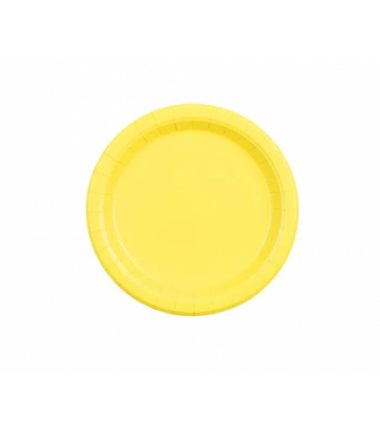 Talerzyki papierowe Party Deco żółte18 cm - 6 sztuk