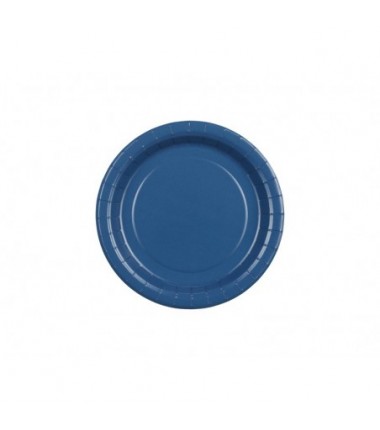 Talerzyki papierowe Party Deco granatowe 18 cm - 6 sztuk