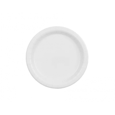Talerzyki papierowe Party Deco białe 18 cm - 6 sztuk