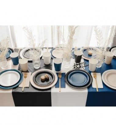 Talerzyki papierowe Party Deco białe 18 cm - 6 sztuk