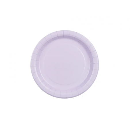 Talerzyki papierowe Party Deco lawendowe 18 cm - 6 sztuk