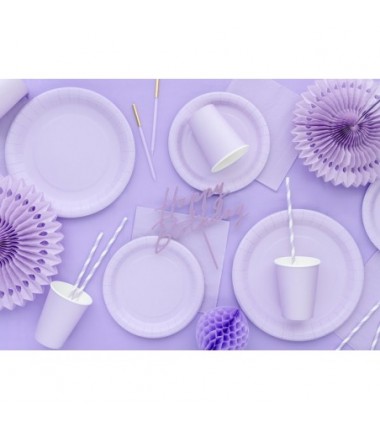 Talerzyki papierowe Party Deco lawendowe 18 cm - 6 sztuk