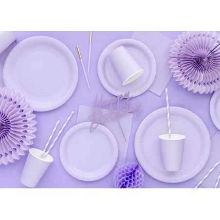 Talerzyki papierowe Party Deco lawendowe 18 cm - 6 sztuk