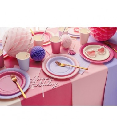 Talerzyki papierowe Party Deco lawendowe 18 cm - 6 sztuk