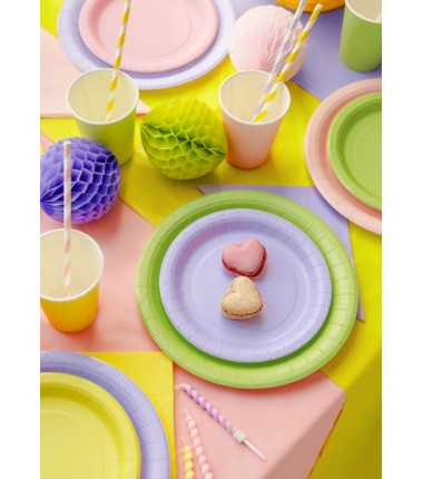 Talerzyki papierowe Party Deco lawendowe 18 cm - 6 sztuk