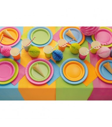 Talerzyki papierowe Party Deco jasny niebieski 18 cm - 6 sztuk