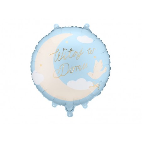 Balon foliowy pastylka ''Witaj w Domu'' - 35x35 cm - jasnoniebieski