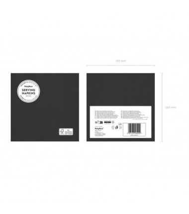 Serwetki papierowe - czarne 33x33cm - 20 sztuk