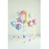 Balon foliowy Cyfra 0 - 86 cm - pastelowy tęczowy