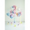 Balon foliowy Cyfra 2 - 86 cm - pastelowy tęczowy