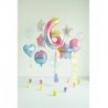 Balon foliowy Cyfra 6 - 86 cm - pastelowy tęczowy