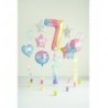 Balon foliowy Cyfra 7 - 86 cm - pastelowy tęczowy