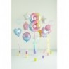 Balon foliowy Cyfra 8 - 86 cm - pastelowy tęczowy