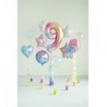 Balon foliowy Cyfra 9 - 86 cm - pastelowy tęczowy