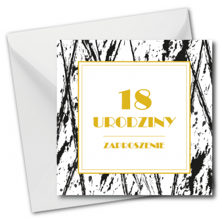 Zaproszenie do wypisania na 18 URODZINY - Black & White - 1 sztuka