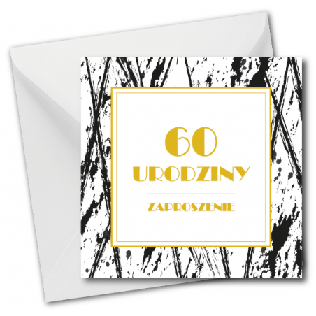 Zaproszenie do wypisania na 60 URODZINY - Black & White - 1 sztuka
