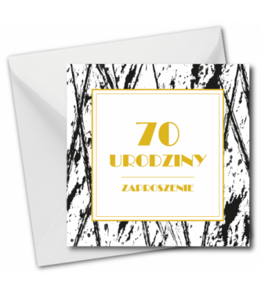 Zaproszenie do wypisania na 70 URODZINY - Black & White - 1 sztuka