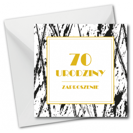 Zaproszenie do wypisania na 70 URODZINY - Black & White - 1 sztuka