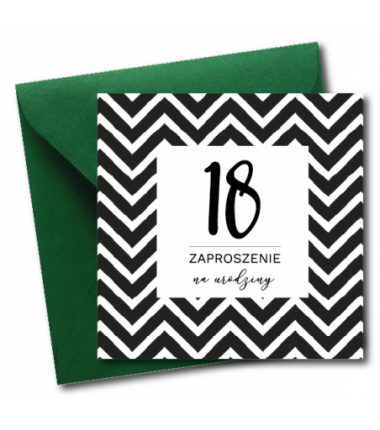 Zaproszenie do wypisania na 18 URODZINY - Zygzak - 1 sztuka