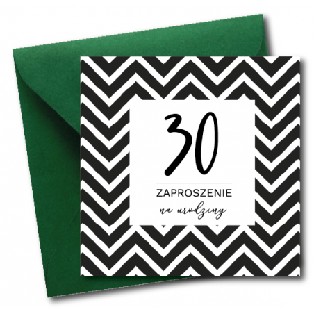 Zaproszenie do wypisania na 30 URODZINY - Zygzak - 1 sztuka