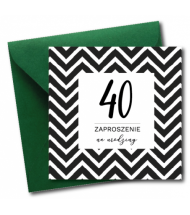 Zaproszenie do wypisania na 40 URODZINY - Zygzak - 1 sztuka