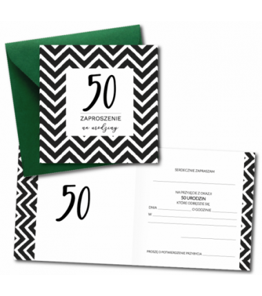 Zaproszenie do wypisania na 50 URODZINY - Zygzak - 1 sztuka