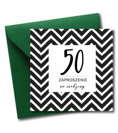 Zaproszenie do wypisania na 50 URODZINY - Zygzak - 1 sztuka