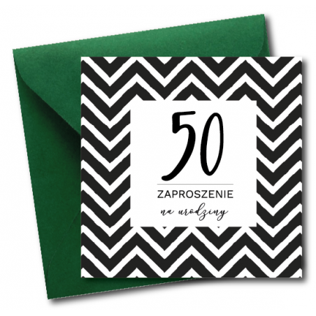 Zaproszenie do wypisania na 50 URODZINY - Zygzak - 1 sztuka