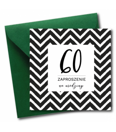 Zaproszenie do wypisania na 60 URODZINY - Zygzak - 1 sztuka